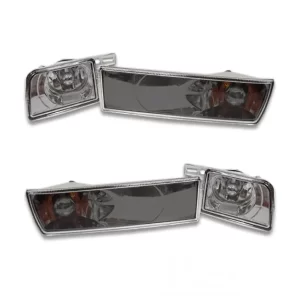 VW Golf 3 / Jetta 3 Crystal Black Front Bumper Indicator with Foglight (Pair)